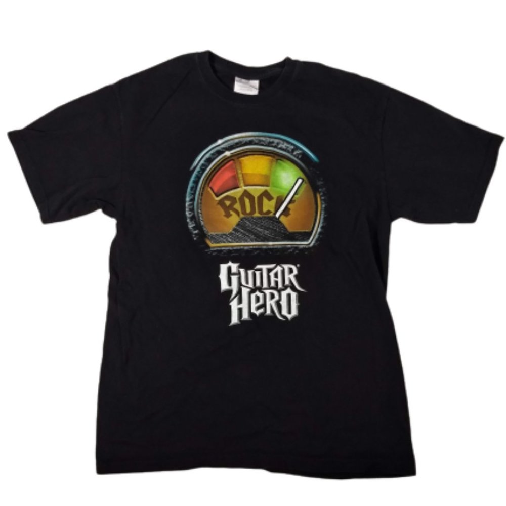 Vintage Guitar Hero I Rock T-Shirt M Black